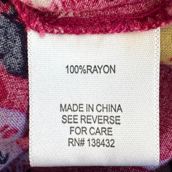 ModCloth Womens Tank Top Blouse Size 3X Flowy Lemur Frog Floral Bright Pink - Picture 6 of 8